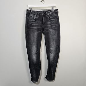 G-Star Raw ARC 3D Womens Low Boyfriend Jeans Size 27 Black Denim Stretch Tapered